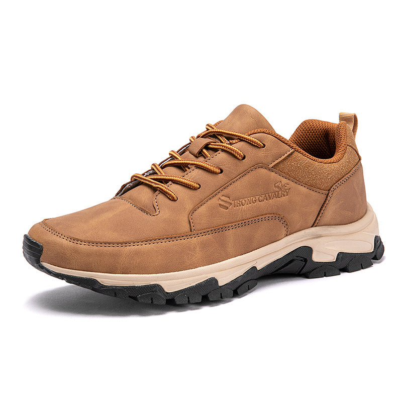 Zapatos de tablero impermeables de cuero para hombre, desodorantes, informales, para correr, talla grande, para mediana edad y tercera edad