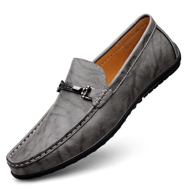 Zapatos de cuero genuino transpirables de talla grande para hombre