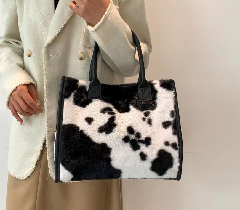 Bolso de hombro de felpa versátil, a la moda, para otoño e invierno