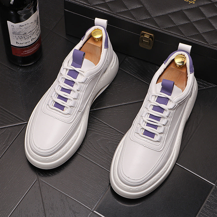 Zapatos casuales de hombre modernos con suela blanca gruesa