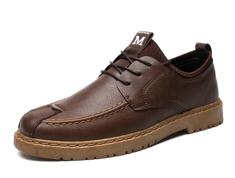 Zapatos de cuero de hombre, informales, con cordones, para uso diario, a la moda