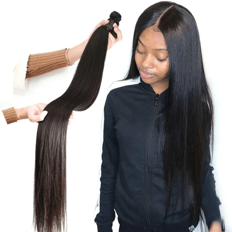 Extensiones de cabello de tamaño largo, pelucas reales y tejidos para el cabello