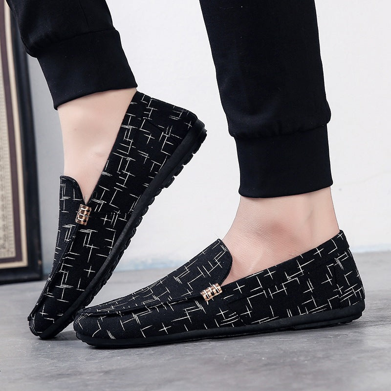 Zapatillas de hombre de tela estilo coreano, tendencia