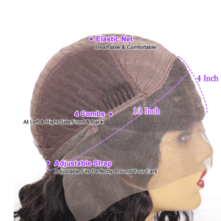 Pelucas Bob de Encaje Frontal de Cabello Humano Real Europeo y Americano 13x4 Pelucas Bob Cortas de Encaje 150Remy
