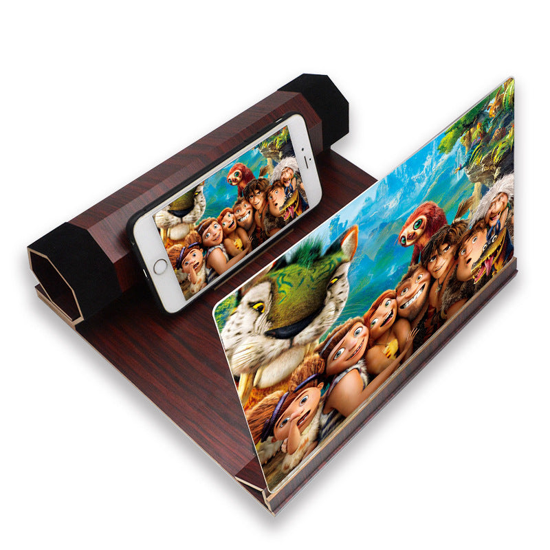 Mobile Phone Volume Magnifier Wood Grain 3D Mobile Phone Screen Magnifier HD