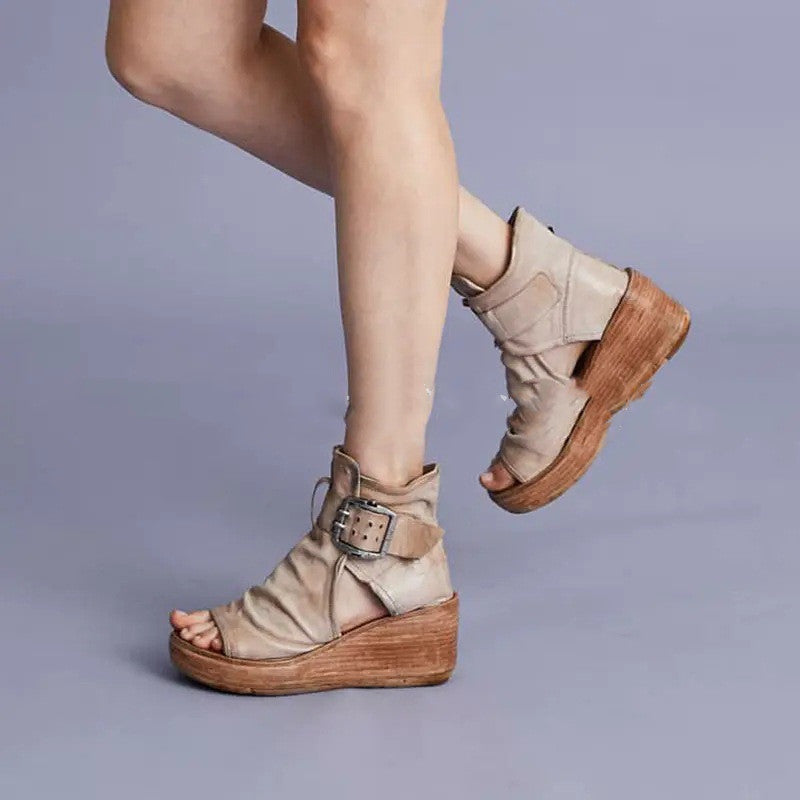 Women's Shoes High Top Wedge Sandals Platform Fish Mouth Sandals