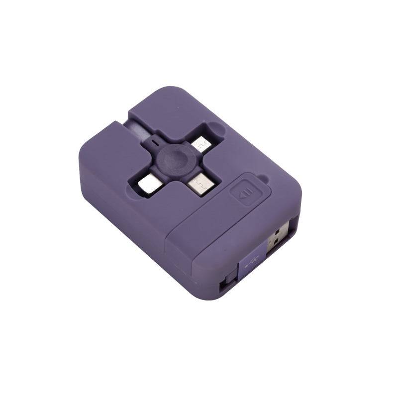 Macaron Telescopic Bracket Three-In-One Charging Cable