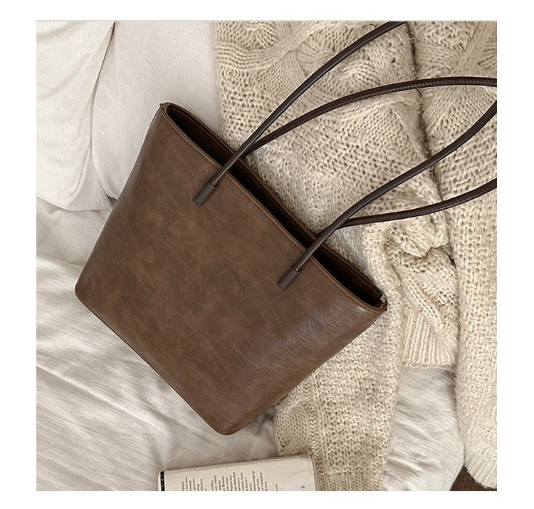 Bolso de Hombro Versátil de Gran Capacidad de Estilo Retro Minimalista