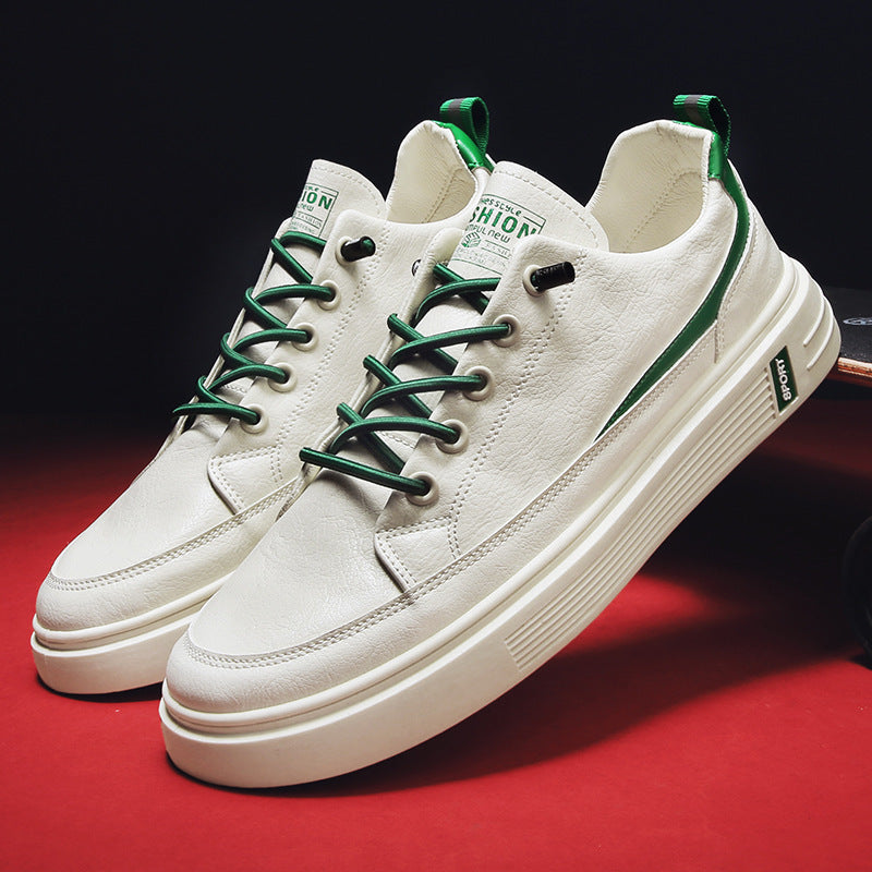 Zapatillas de cuero casuales de primavera y otoño para hombre