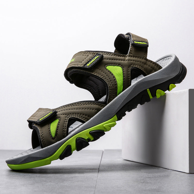 Sandalias de cuero, Zapatos de playa para hombre, Sandalias extragrandes, Zapatos versátiles para hombre