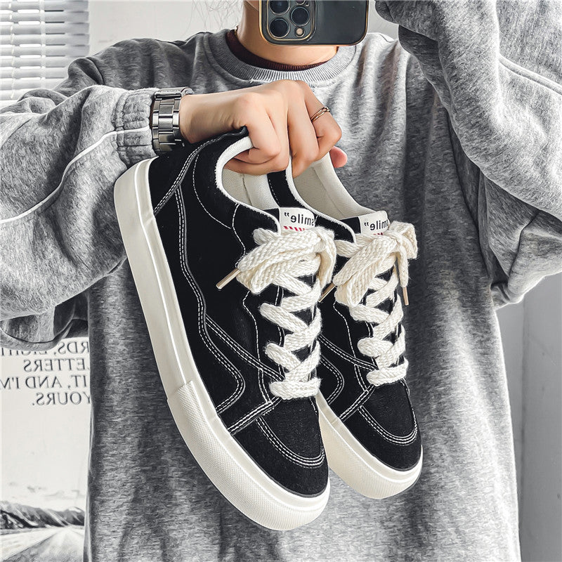 Zapatillas de lona transpirables versátiles casuales para hombre, zapatos de tela para estudiantes