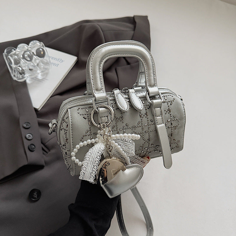 Bolso cilíndrico tote estilo coreano, minimalista, versátil y de nicho
