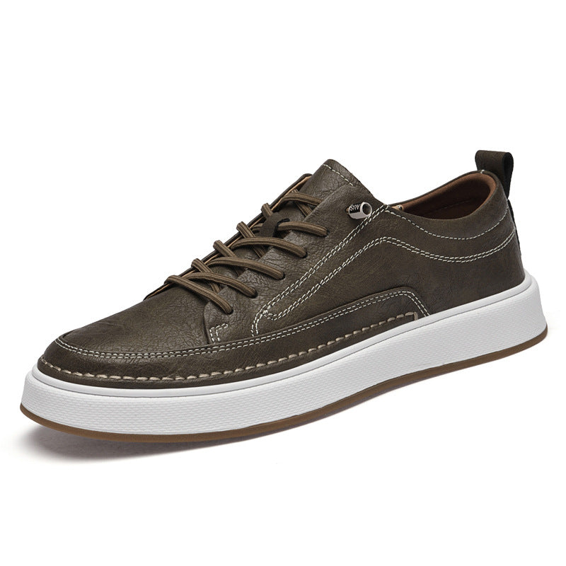 Zapatillas casuales de cuero sencillas para hombre