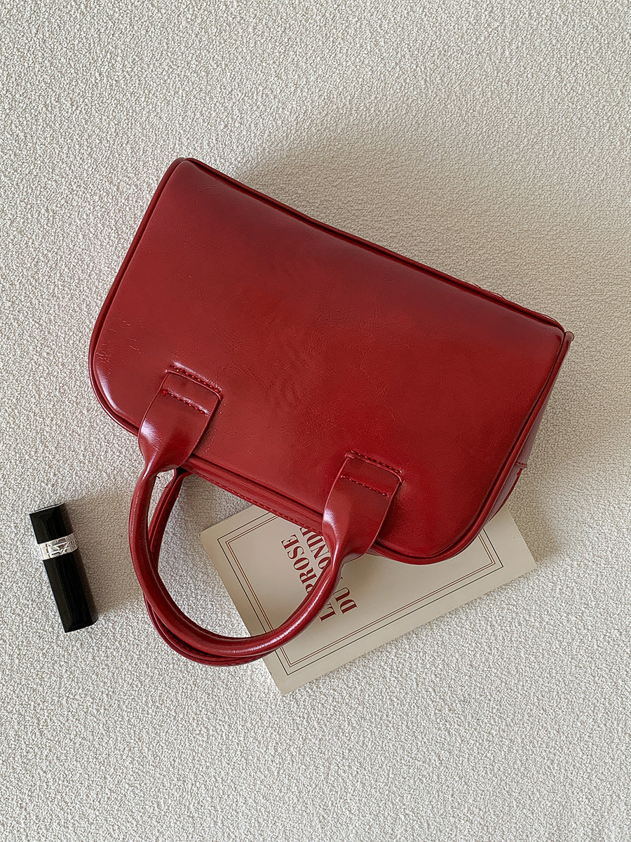 Womens High-End Niche PU Leather Handbag