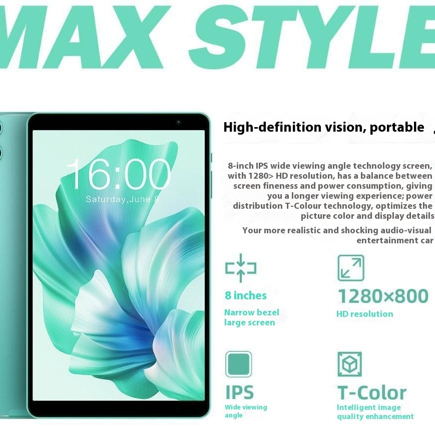 Tableta Android 13 HD de 8 pulgadas Octa-core Estudiante 4GB 64GB
