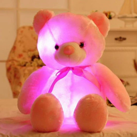 Oso de peluche LED luminoso creativo, animales de peluche, juguete de peluche colorido brillante, regalo de Navidad para niños, almohada
