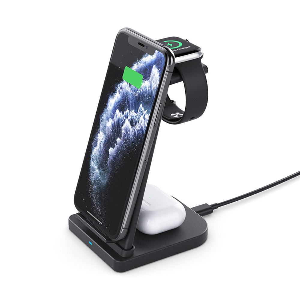 Cargador inalámbrico plegable 3 en 1 versátil para teléfono móvil