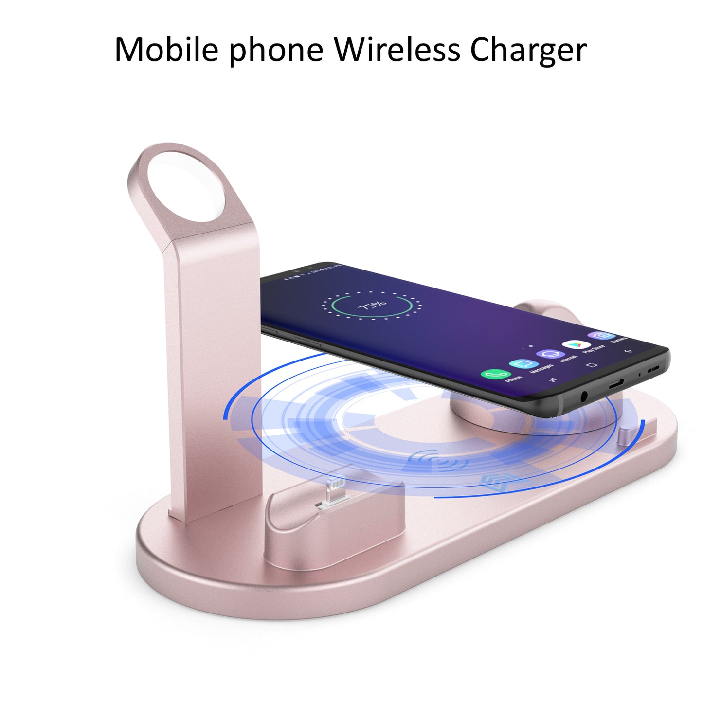 Cargador Inalámbrico Estación de Carga 4 en 1 para Apple Watch Series 8 7 iPhone 15 14 13 12 Pro AirPods Pro 3 2 Base de Carga