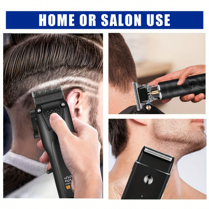 Kit Profesional para el Cuidado del Cabello y la Barba Equipado con una Cortadora de Pelo Inalámbrica