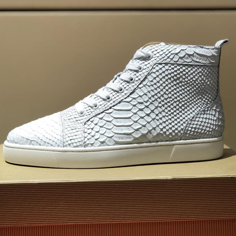 Zapatillas deportivas informales altas de piel con estampado de cocodrilo y superficie brillante para hombre, estilo celebridad de internet