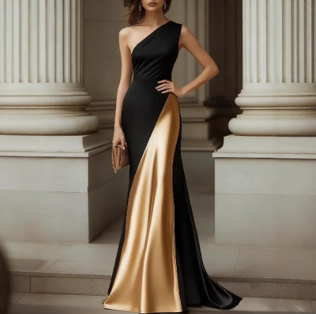 Vestido de satén elegante y con estilo para mujer