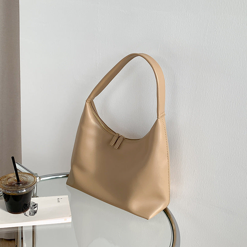 Bolso de hombro sencillo de piel suave para mujer, versátil y de nicho