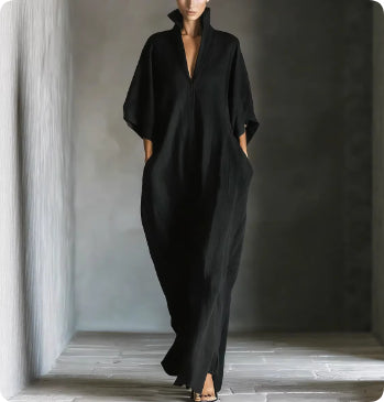 Women's Fashion V-Neck Casual Loose Dress