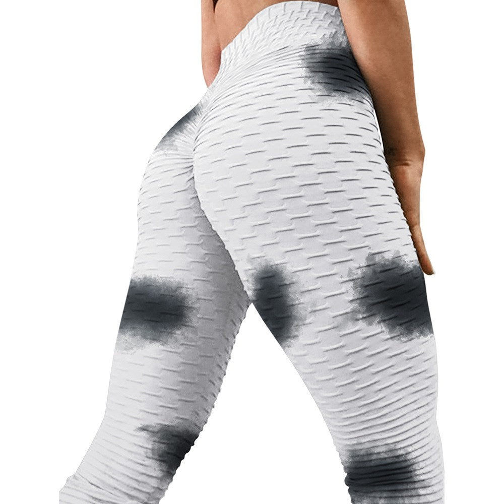 Pantalones de chándal tie-dye ajustados de tiro alto