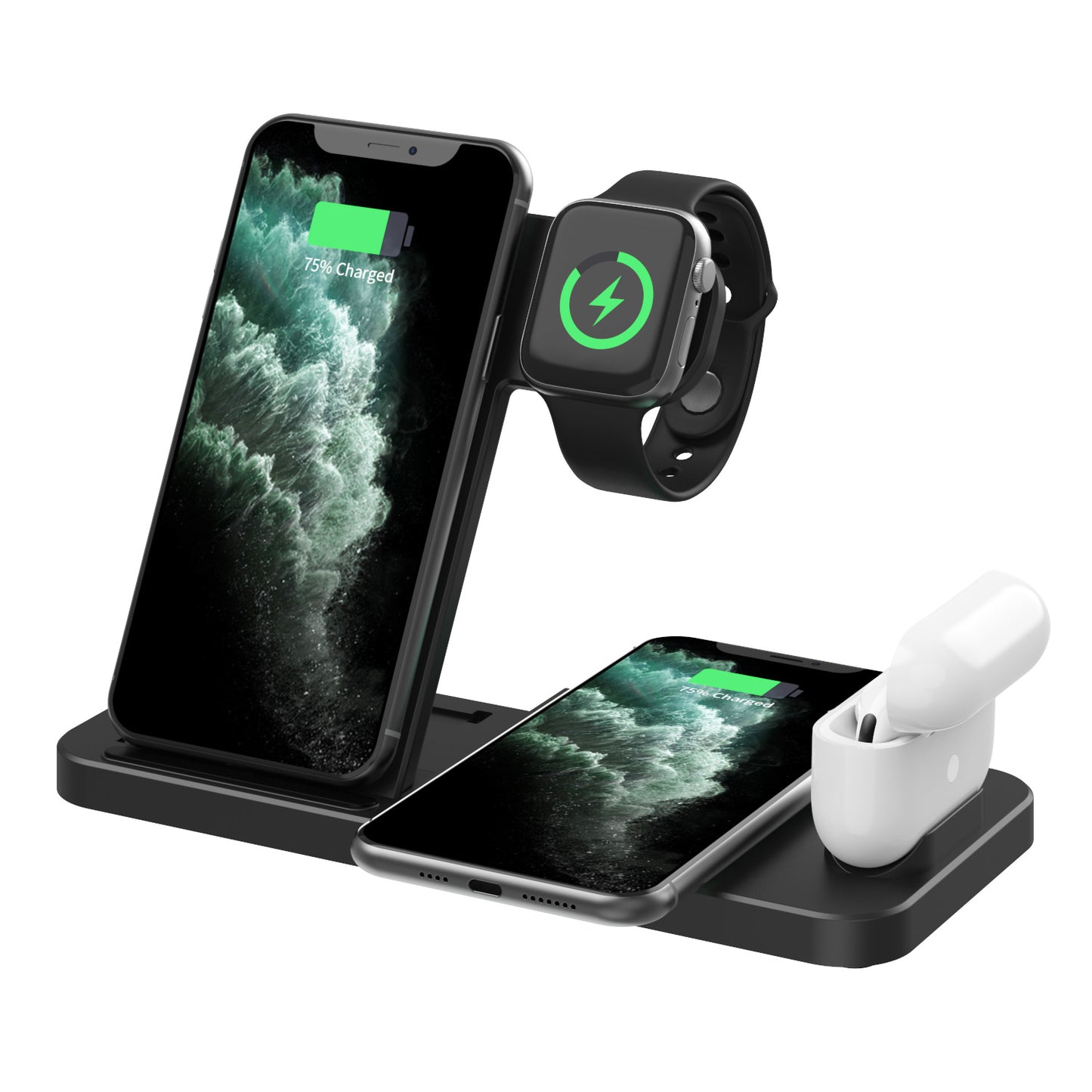 Cargador inalámbrico Cargador inalámbrico tres en uno para teléfonos y relojes