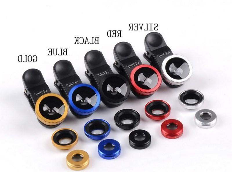 Lente de ojo de pez universal 3 en 1, lentes de clip para teléfono móvil, ojo de pez