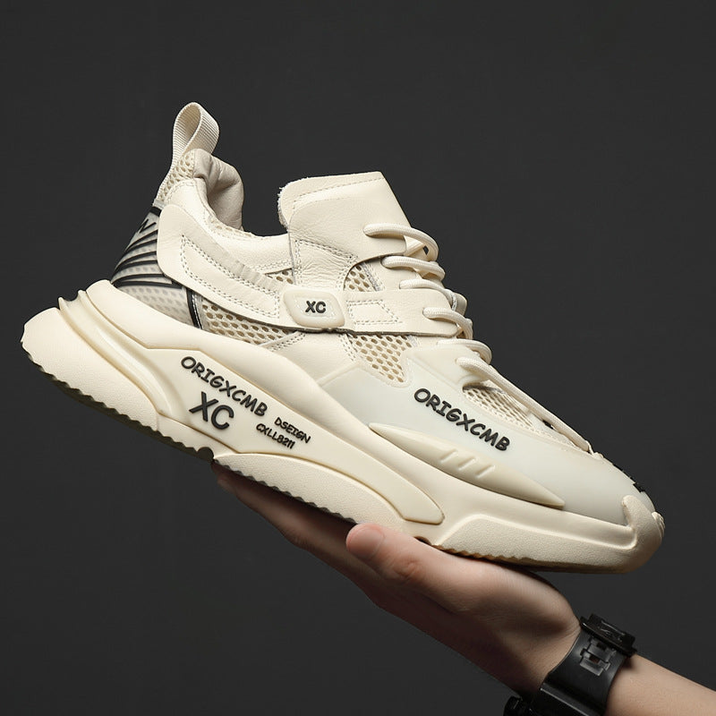 Zapatos viejos de cuero con suela gruesa y aumento de altura, informales para hombre