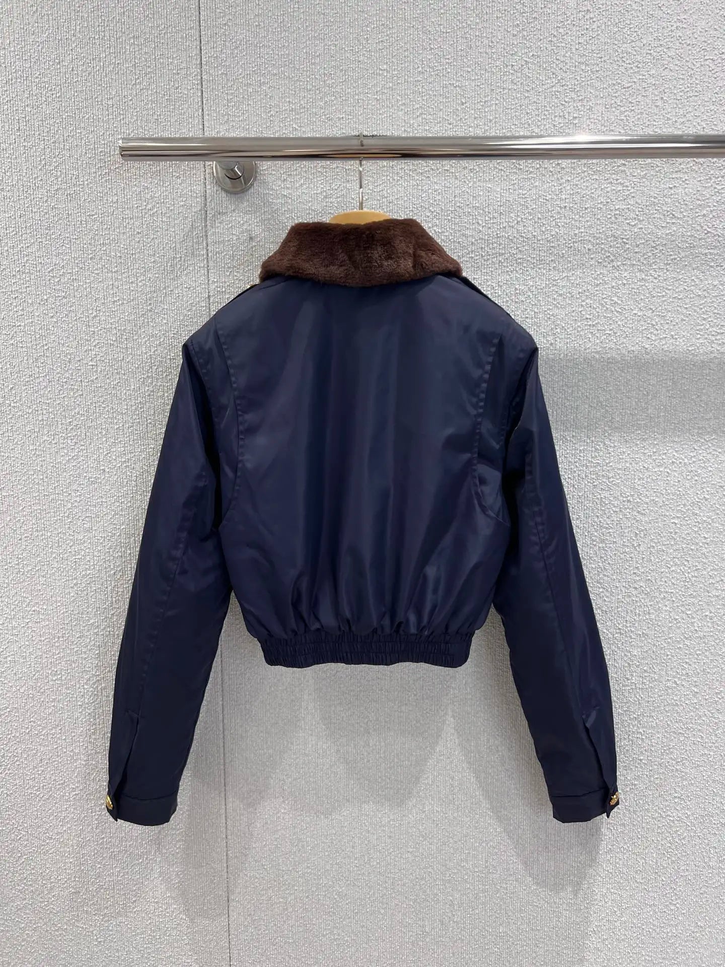 Autumn/Winter 2025 Fashion Women'S Clothes Lapel Cropped Tunic Jacket Matte Satin Nylon Fabric Lightweight Silhouette