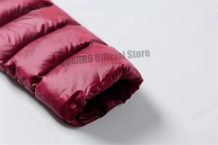 2023 Women Autumn Winter Ultralight Thin Packable Down Long Jacket Female Hat Detachable Slim Fit Skirt Coat Portable Outwear