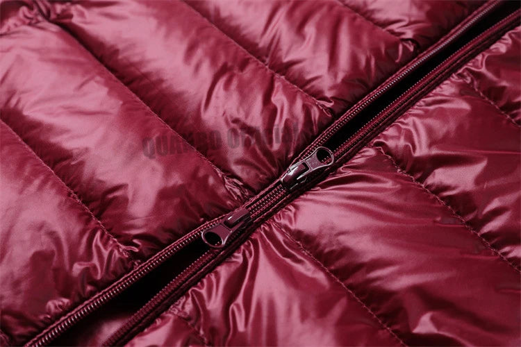 2023 Women Autumn Winter Ultralight Thin Packable Down Long Jacket Female Hat Detachable Slim Fit Skirt Coat Portable Outwear