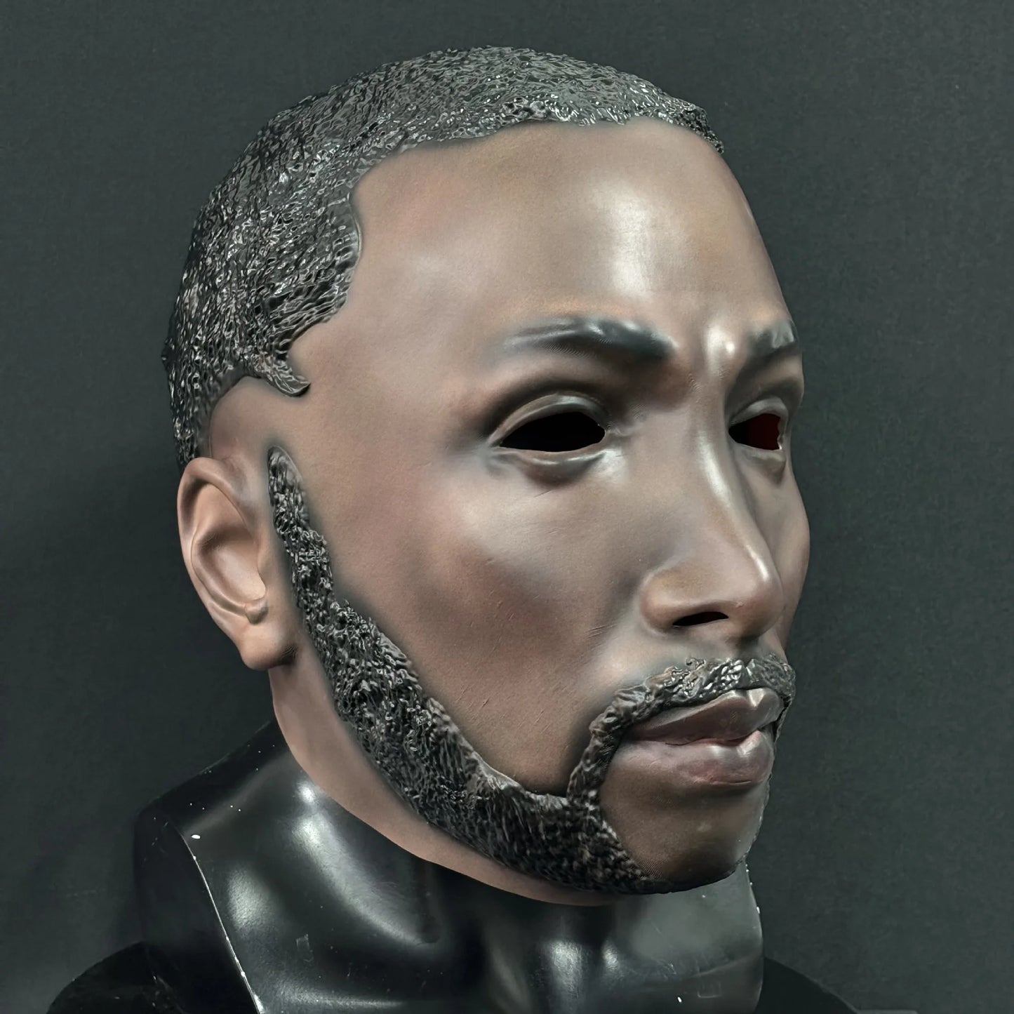 Realistic Bearded Man Full Head Latex Mask Detachable Red Lens Goggles Adult Halloween Cosplay Masquerade Party Costume Props