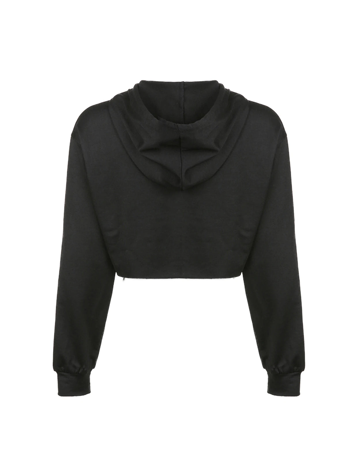 Halloween Women Skeleton Print Cropped Hoodies Long Sleeve Drawstring Casual Sweatshirts with Hat 2024 New Fashion Streetwear