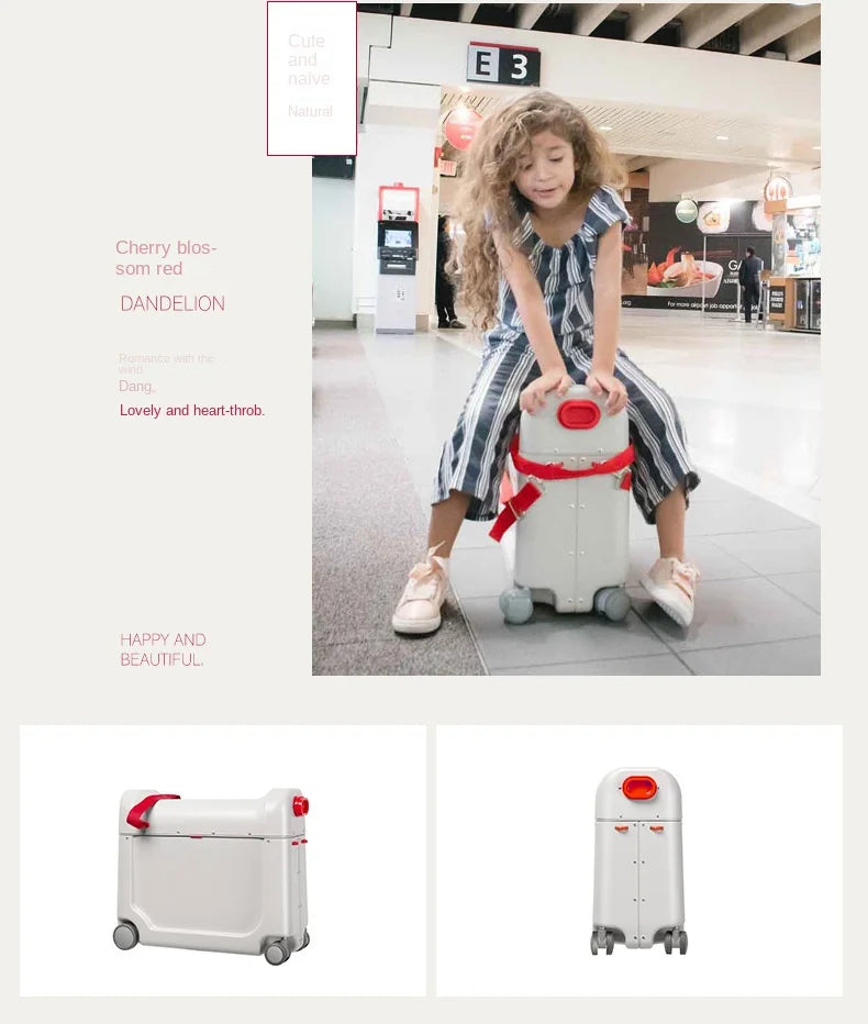 Children's Luggage Can Lie Down Can Sit Can Ride Multi Purpose Child Cabin Suitcase ABS Multifunctional Baby Traveller's Bed