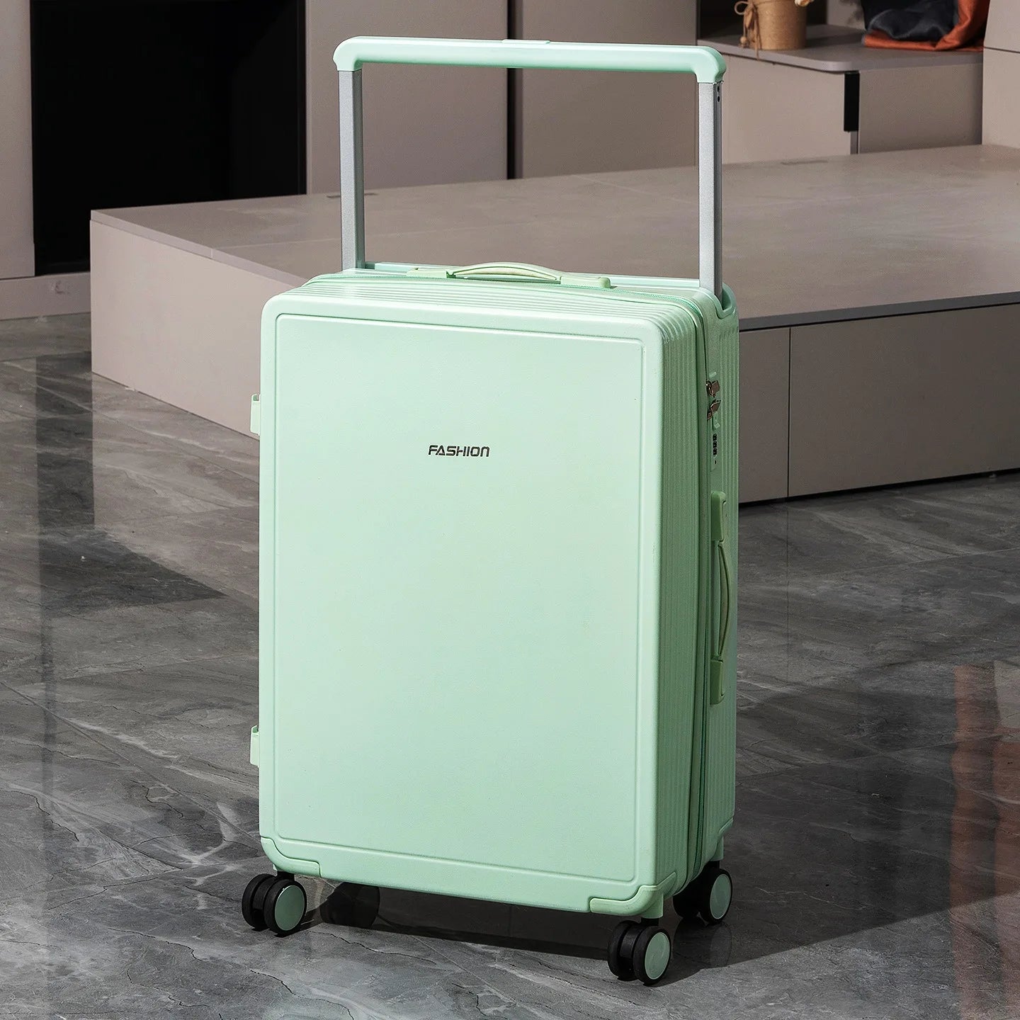 Wide Tie Rod Luggage Aluminum Frame with Durable PC Trolley Case 30 inch Multifunctional Suitcase with Large Capacity