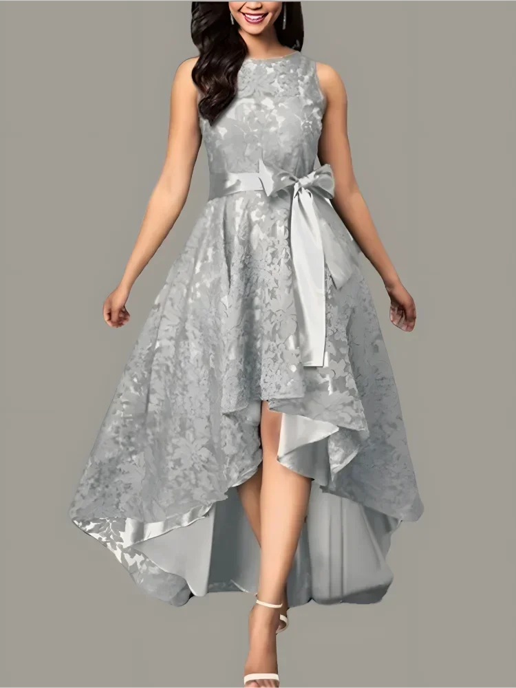 Women's Luxury Wedding Bridesmaid Dresses Elegant Lace Evening Sweet Party Dress Plus Size Slim High Waist Bow Maxi Dresses