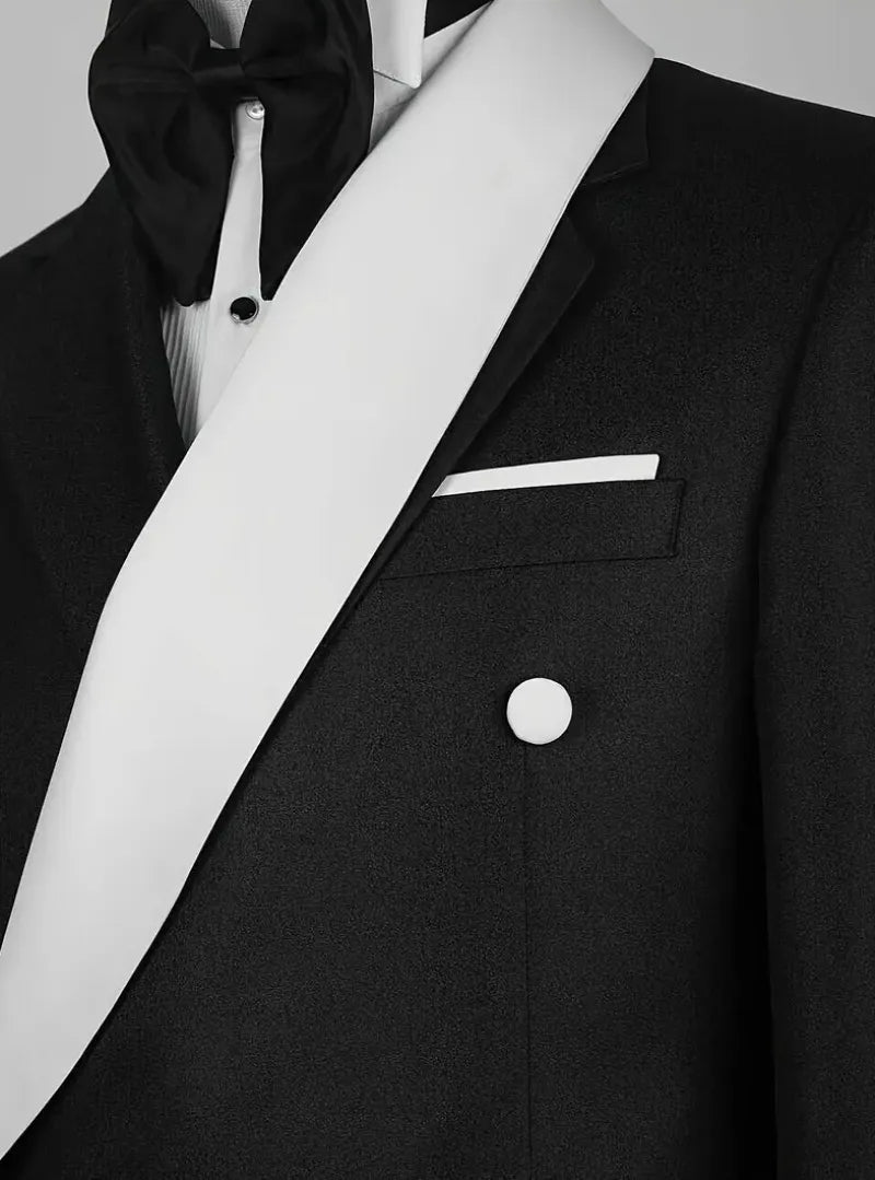 Suit Blazer Jacket Men's Black White Patchwork Suit Jacket Asymmetrical Design Blazer Stage Host Wedding Banquets Party Blazer