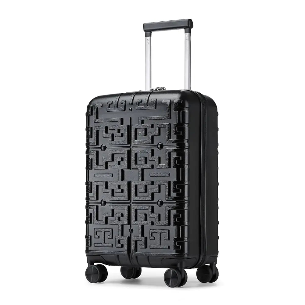Kono 20 Inch Hard Shell Carry-On Luggage, Lightweight Polypropylene Hardshell Suitcase with Maze Pattern