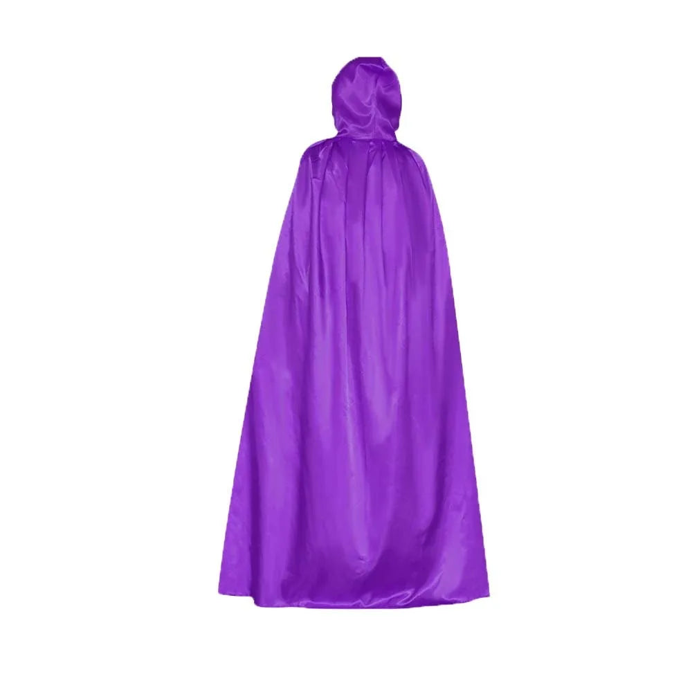 Fashion Solid Color Halloween Cloak with Big Hat Classic Grim Reaper Cloak Dress Up Hooded Cape Witch's Cloak Halloween Party