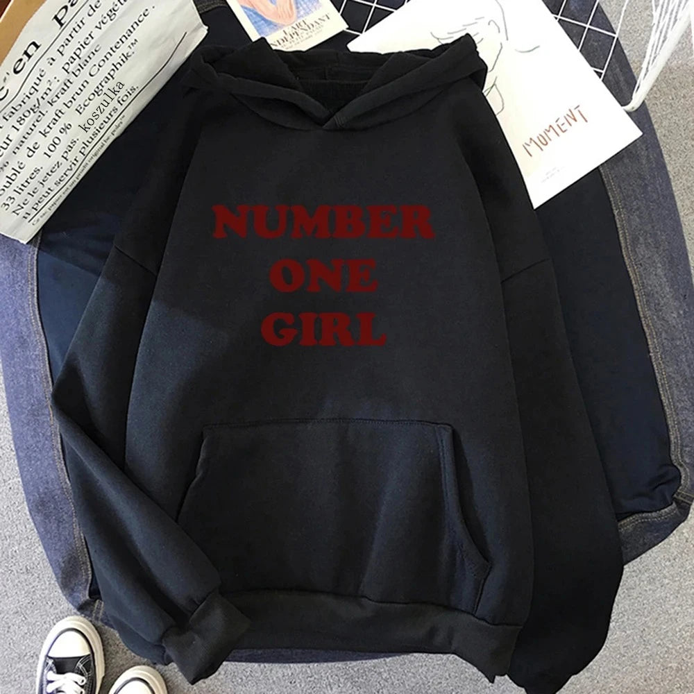 Rosé Number One Girl Hoodie Retro Women Hoodies Kawaii Clothes Harajuku Aesthetic 2025 Autumn Winter Pullover Sweatshirt Vintage