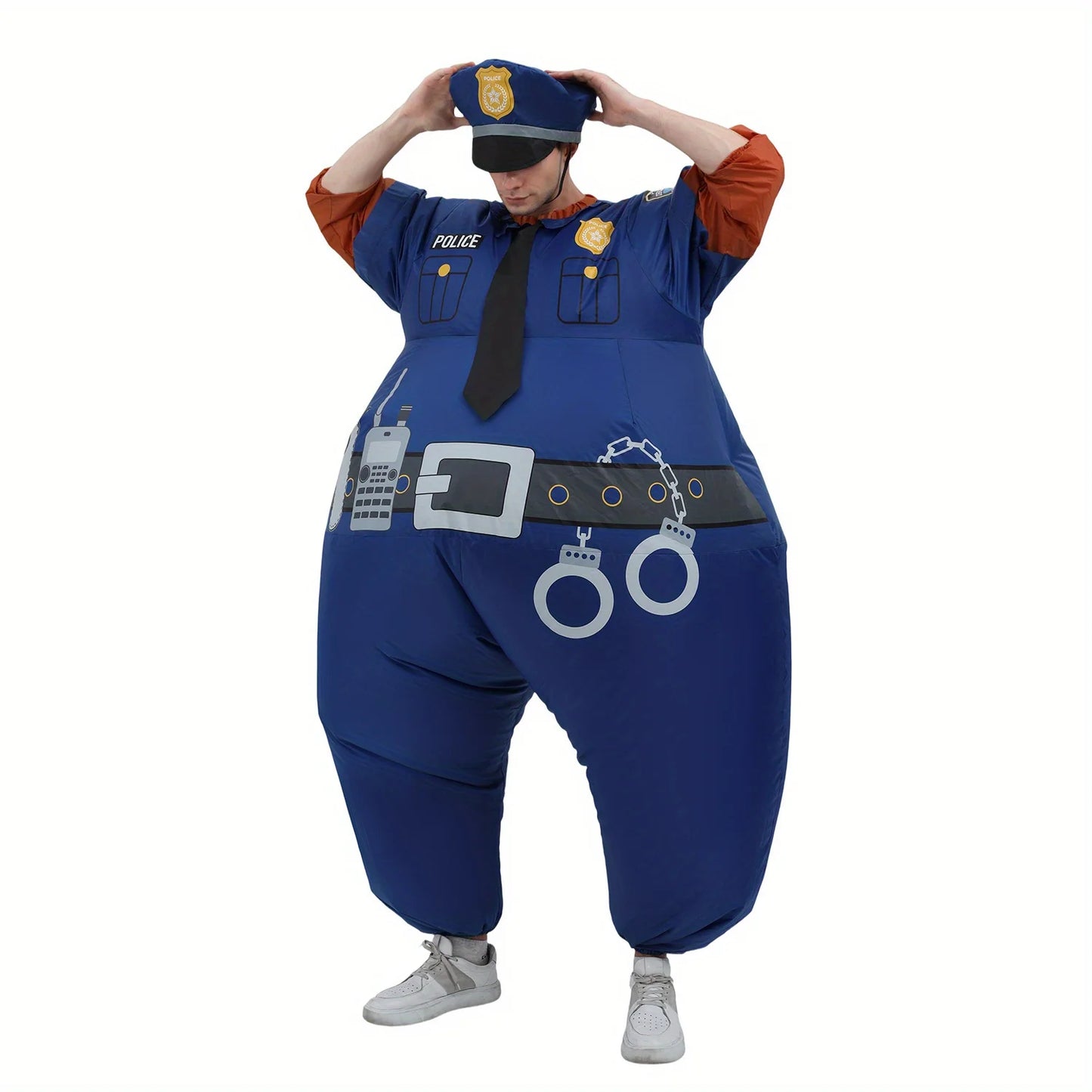 Inflatable Police Costume Halloween Costume Adult Funny Police Blow up Costumes for Cosplay Party