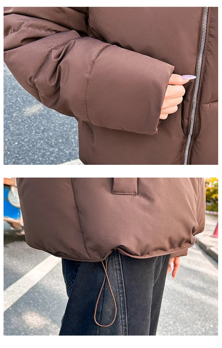 Winter Jacket Women Parka Down Coat Autumn and winter new women's stand collar long sleeve loose cotton jacket