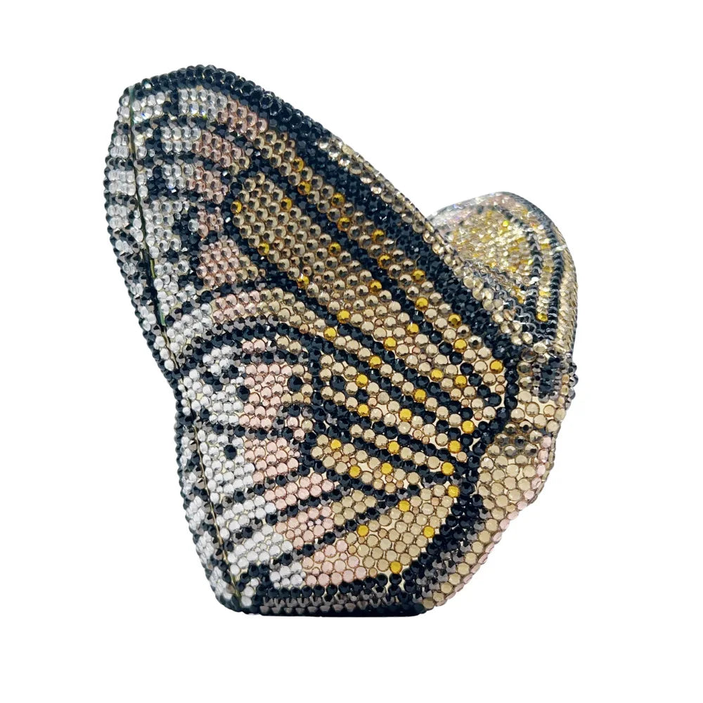 Women Butterfly Diamonds Evening Clutch Purse Luxury Metal Gems Evening Bags Dinner Party Handbag and Purses Bridal Crystals Bag