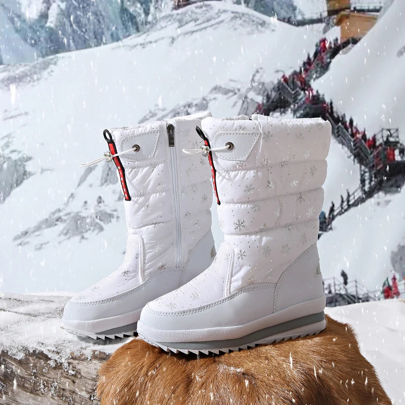 Autumn and Winter Cold-Proof Snow Boots for Men and Women, New Style, Fleece-Lined, Thickened, Non-Slip Cotton Shoes, Waterproof
