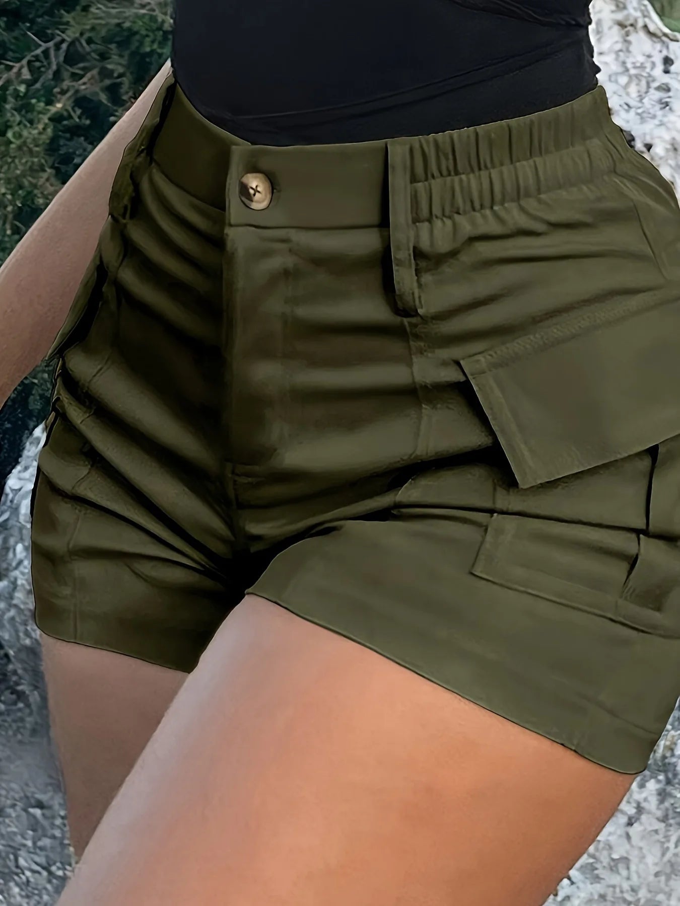 Fashion Shorts Women's New Solid Color Casual Comfortable Daily Street Style Woman Clothing High Waist Button Pocket Overalls