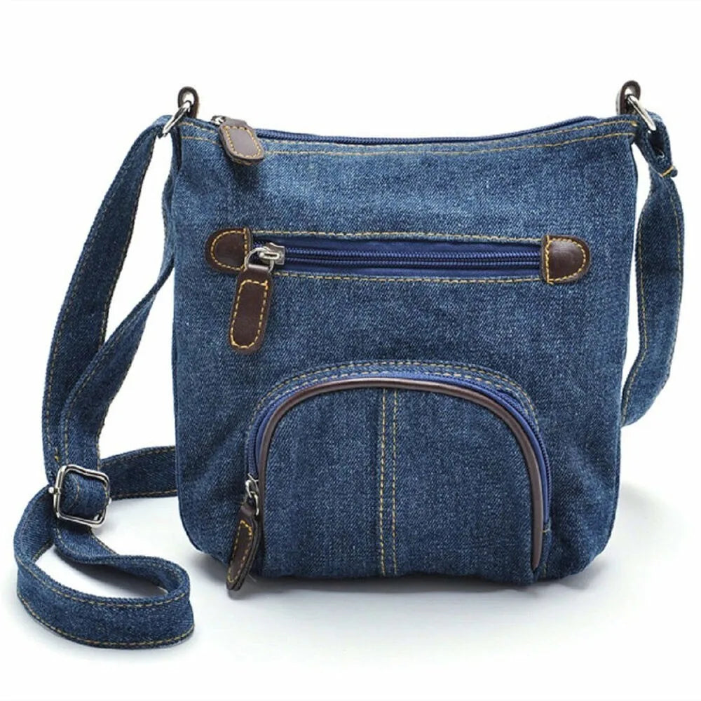 Retro Cross Messenger Women Handbag Casual Purse Casual Bag Denim Shoulder Bag