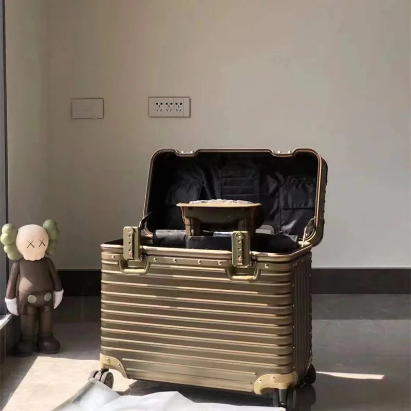 All Aluminium Magnesium Alloy Captain's Luggage Top Flap Camera Case 18/20‘’ Cabin Suitcase 22/24‘’ Trolley Case